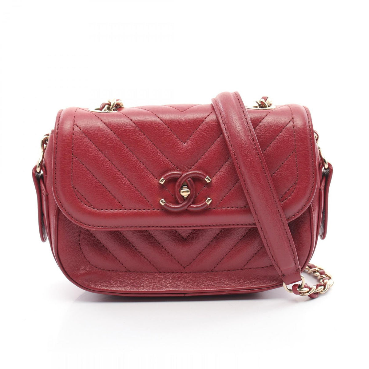 Chanel V-stitch Chevron Leather Shoulder Bag