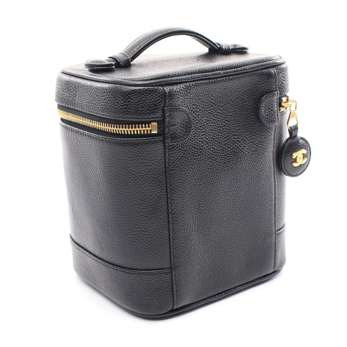 Chanel Caviar Skin Coco Mark Handbag Black