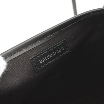 Balenciaga Navy Cabas XS Canvas Leather Handbag