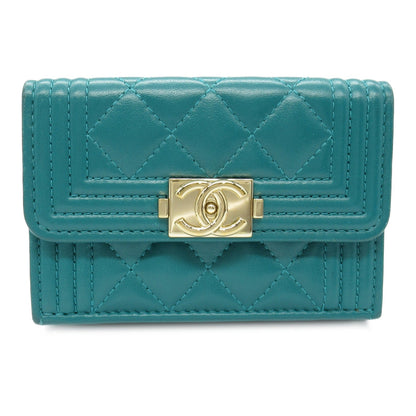 Chanel Boy Chanel Lambskin Trifold Wallet