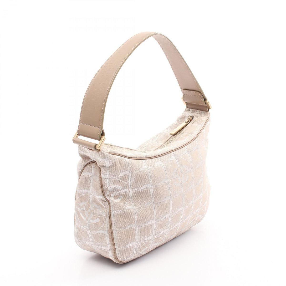 Chanel New Travel Line Leather Nylon Canvas Shoulder Bag