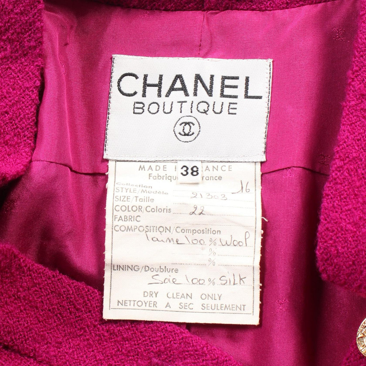 Chanel Wool Collarless Jacket