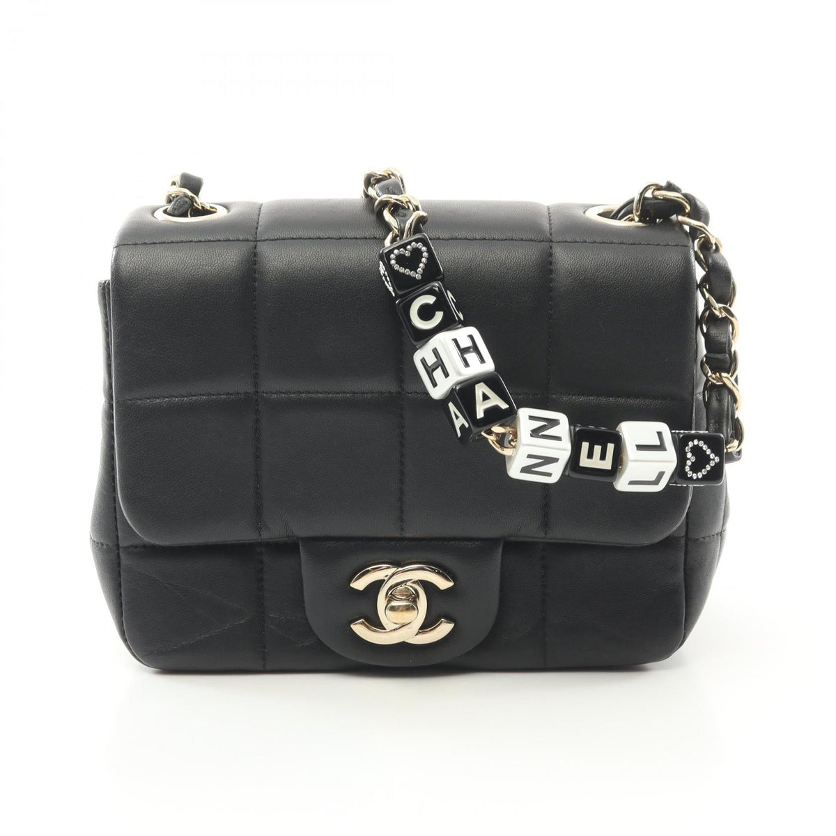 Chanel Choco Bar Mini Flap Lambskin Shoulder Bag