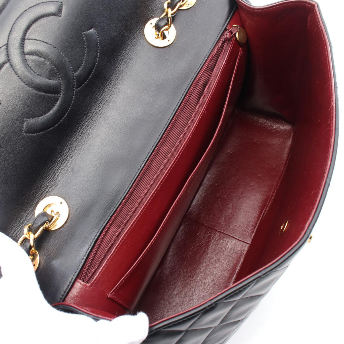 Chanel Deauville Matelasse 34 Lambskin Shoulder Bag
