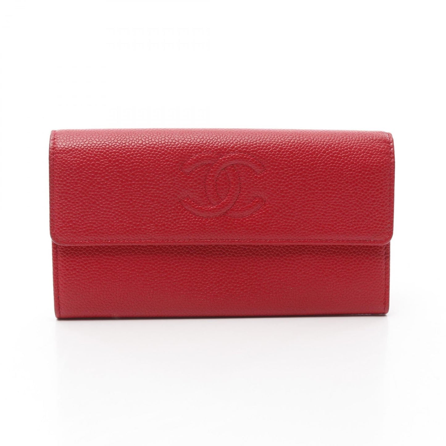 Chanel Coco Mark Grained Calfskin Long Wallet