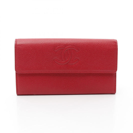 Chanel Coco Mark Grained Calfskin Long Wallet