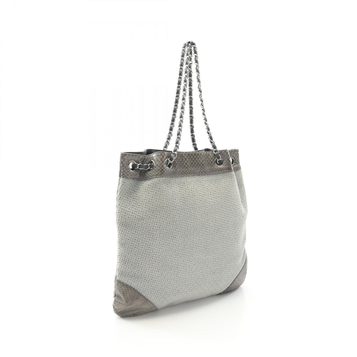 Chanel Shoulder Bag Canvas Exotic Leather Shoulder Bag