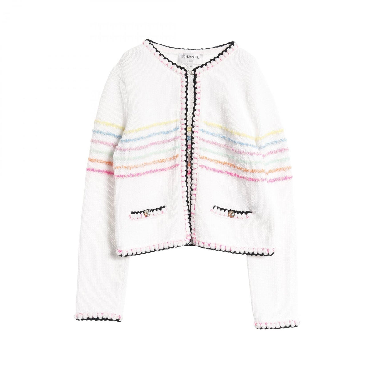 Chanel Coco Mark Button Cotton Nylon Cardigan