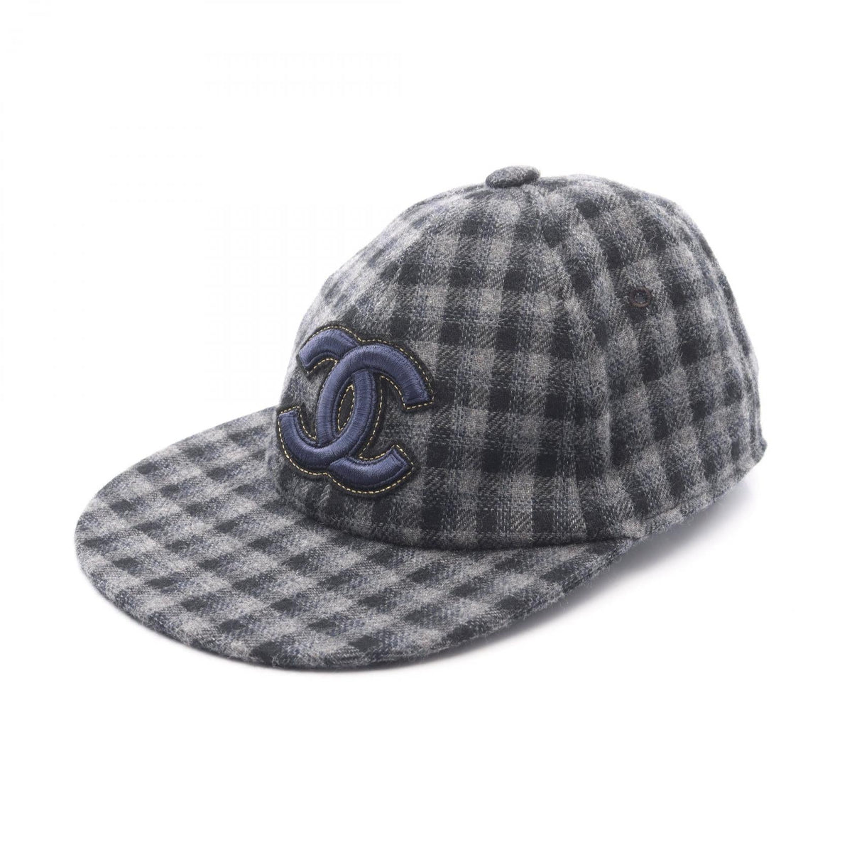 Chanel Coco Mark Check Cashmere Cap