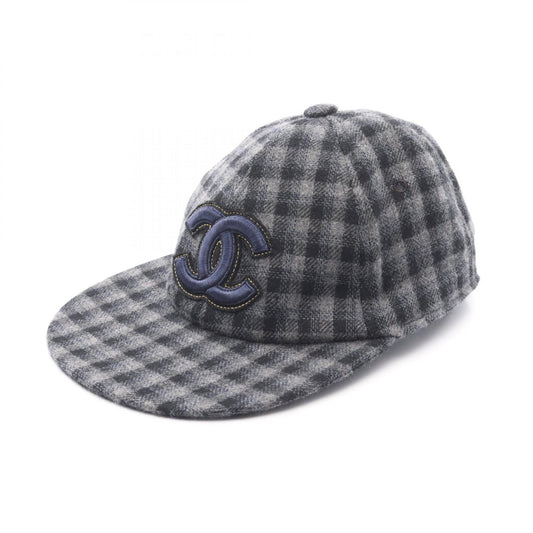 Chanel Coco Mark Check Cashmere Cap