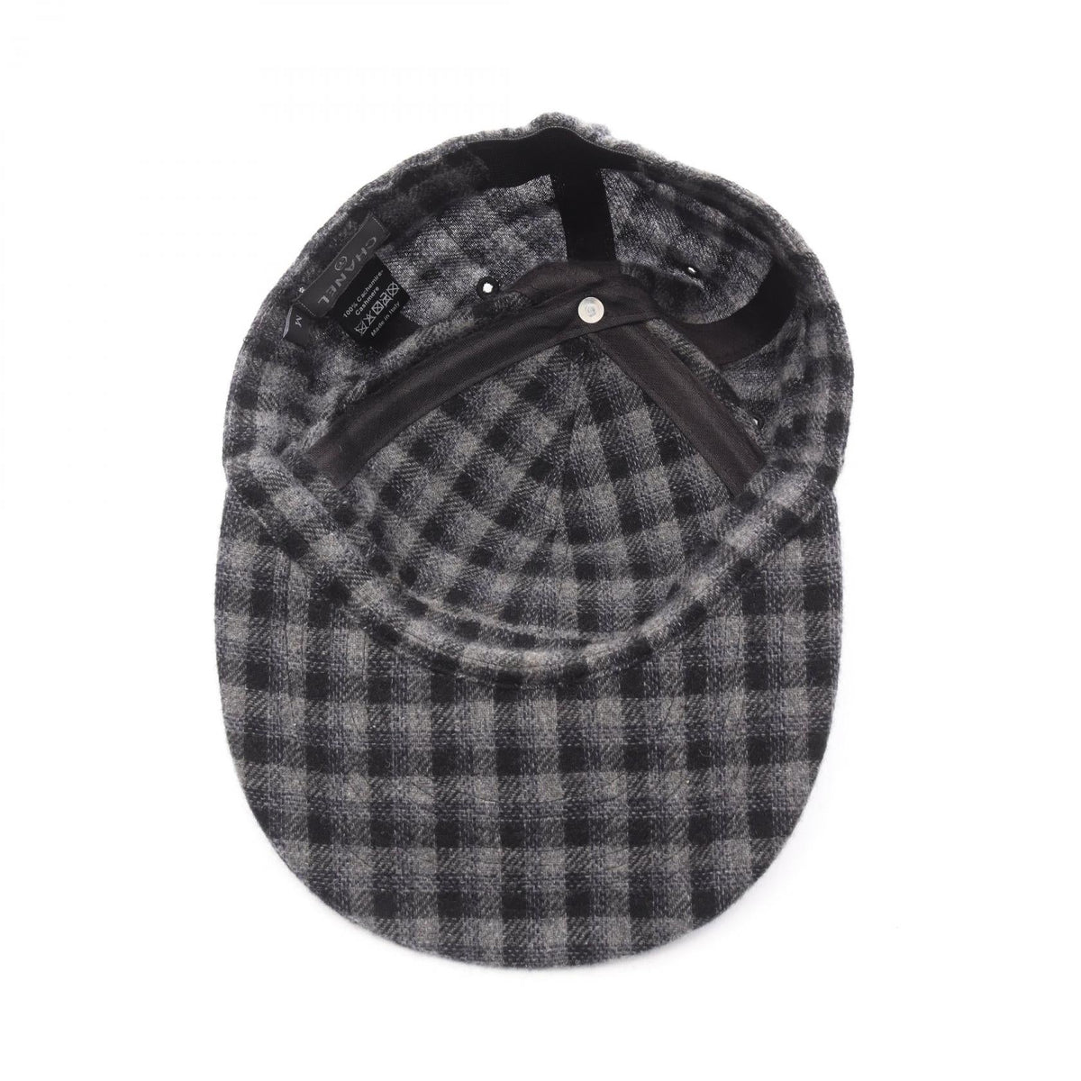 Chanel Coco Mark Check Cashmere Cap