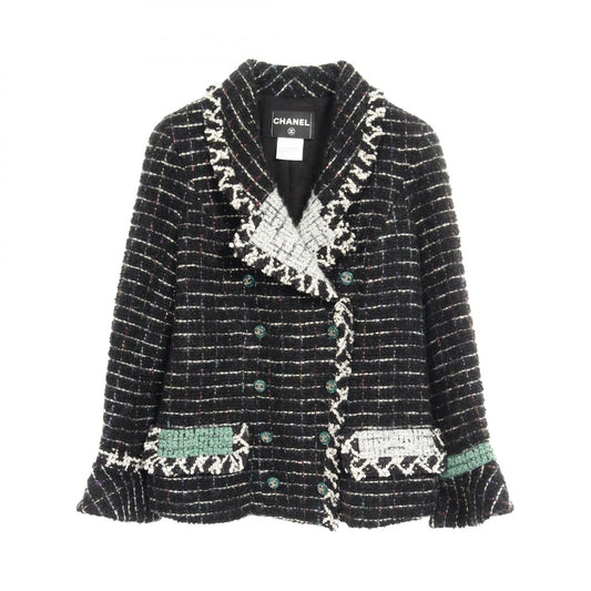 Chanel Coco Mark Button Wool Silk Outerwear