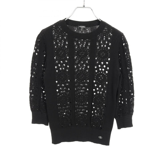 Chanel Coco Mark Cotton Knit Top