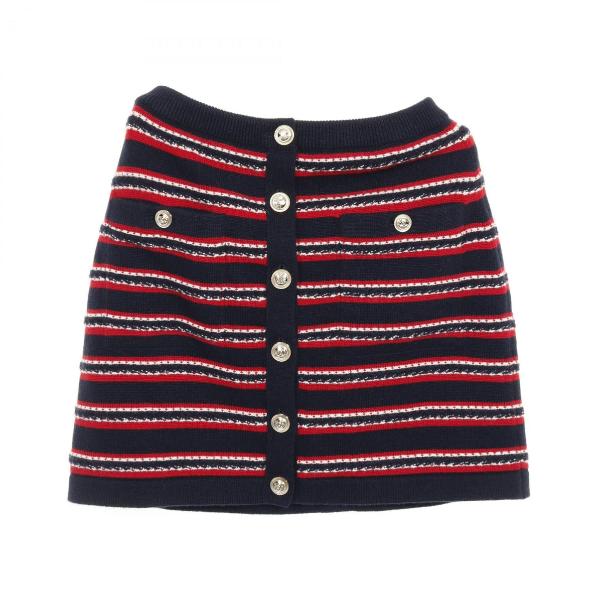 Chanel Coco Mark Button P70309K10002 Cashmere Knit Skirt
