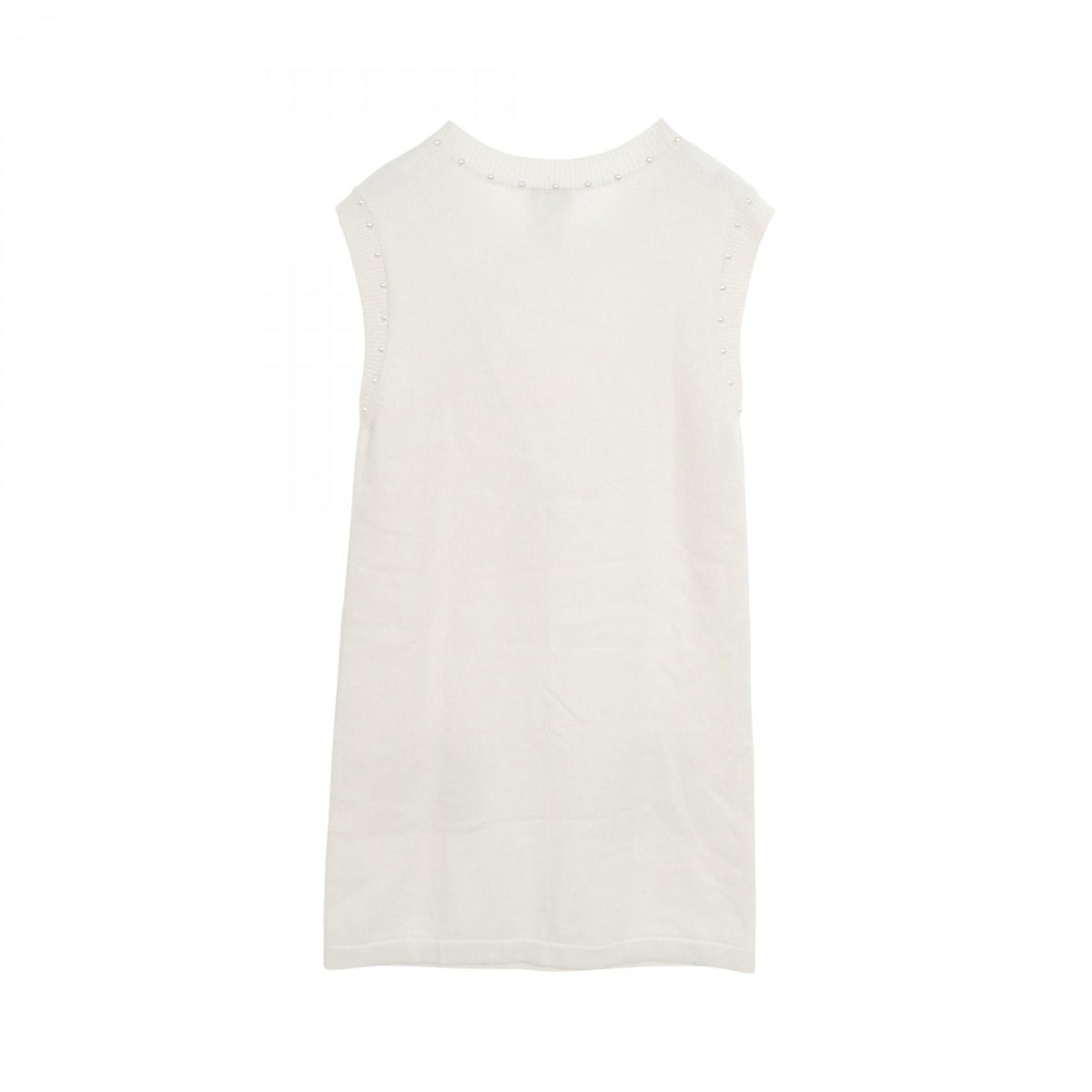 Chanel Pearl Trim Cotton Cashmere Dress