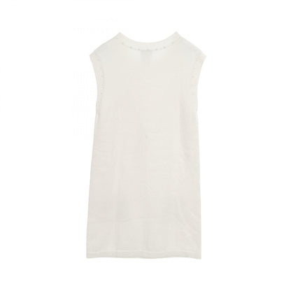 Chanel Pearl Trim Cotton Cashmere Dress