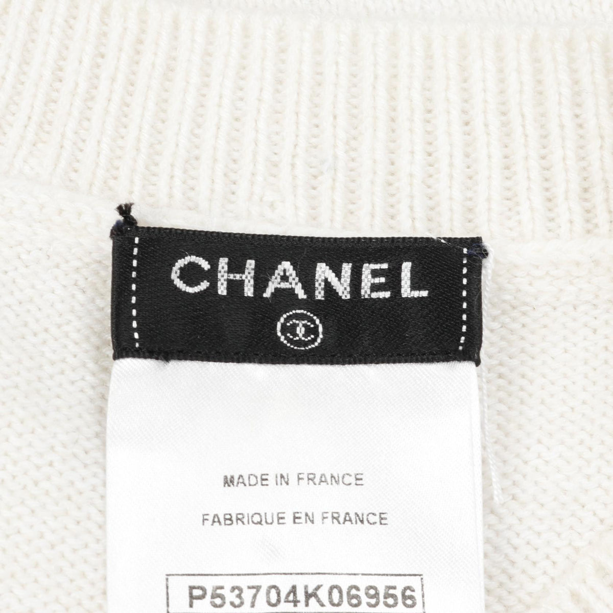 Chanel Pearl Trim Cotton Cashmere Dress