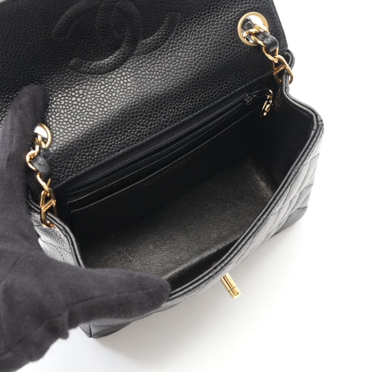 Chanel Mini Matelasse Caviar Skin Shoulder Bag