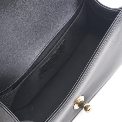 Chanel Boy Leather Fabric Shoulder Bag