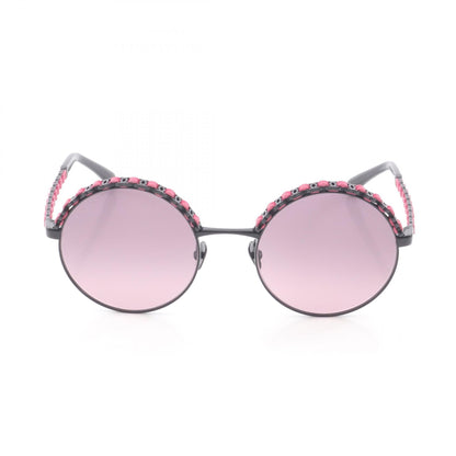 Chanel Coco Mark Leather Metal Sunglasses