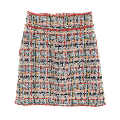 Chanel Coco Mark Button Cotton Silk Nylon Skirt