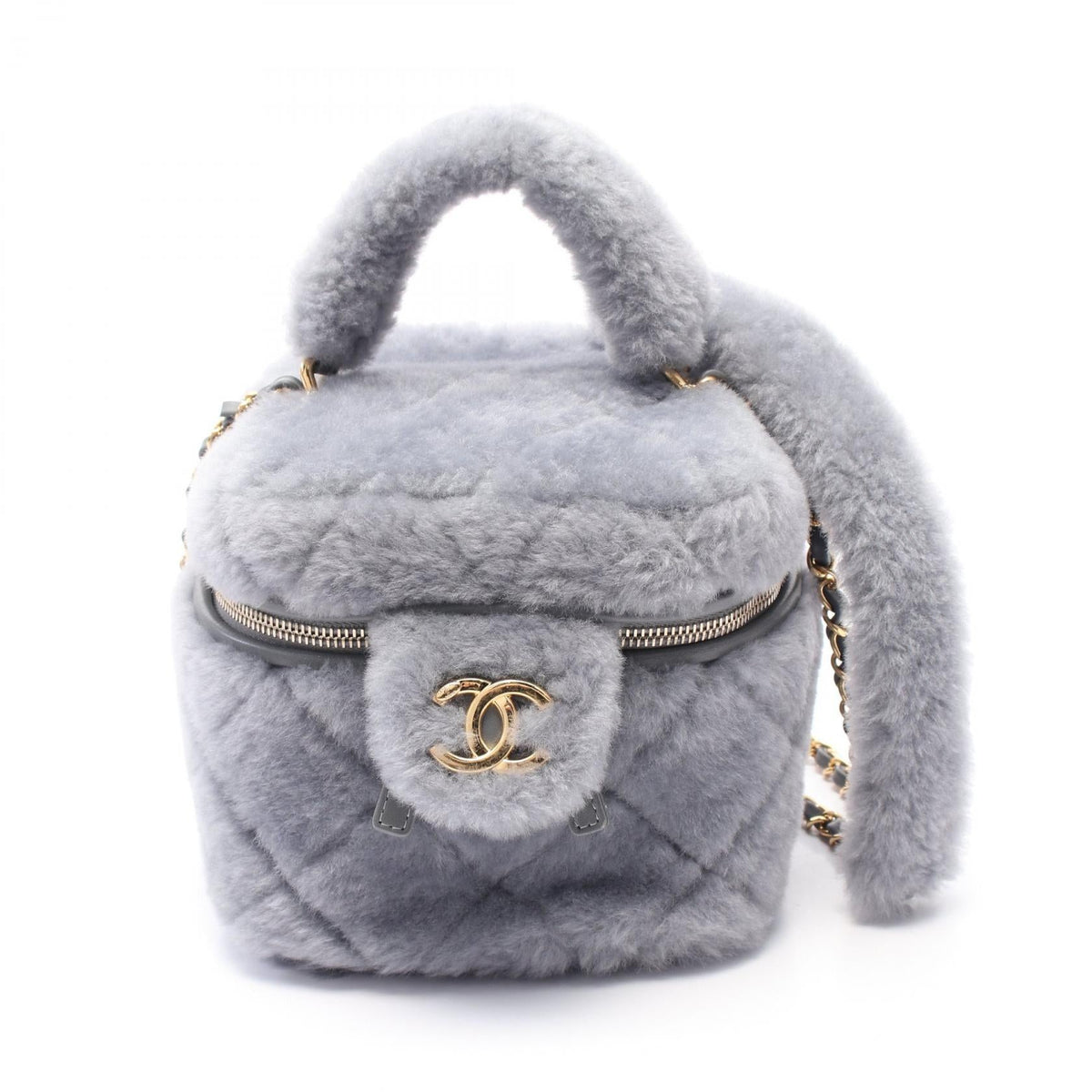 Chanel Matelasse Fur 2way Shoulder Bag