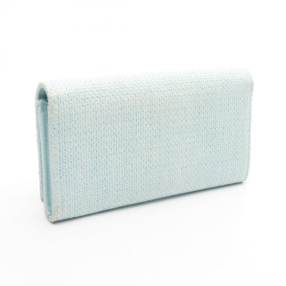 Chanel Deauville Leather Fabric Long Wallet