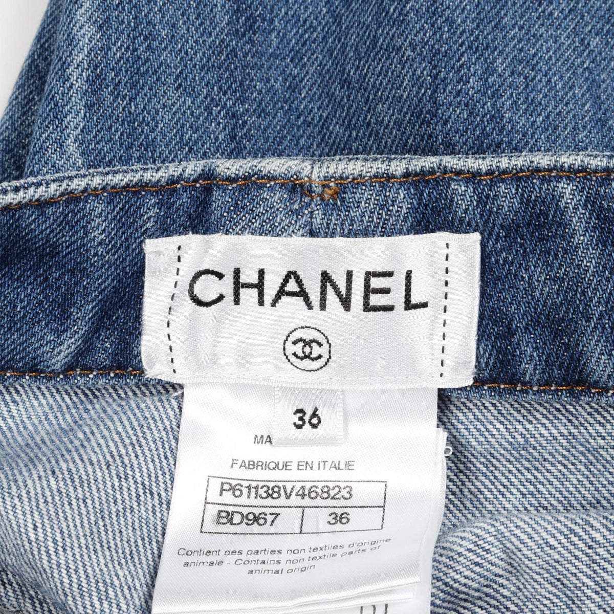Chanel Coco Mark Cotton Denim Pants