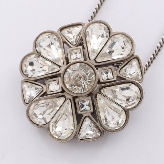 Chanel Clover Coco Mark Stainless Steel Crystal Necklace