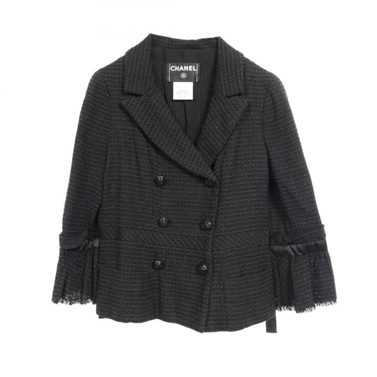 Chanel Coco Mark Button Tweed Nylon Outerwear