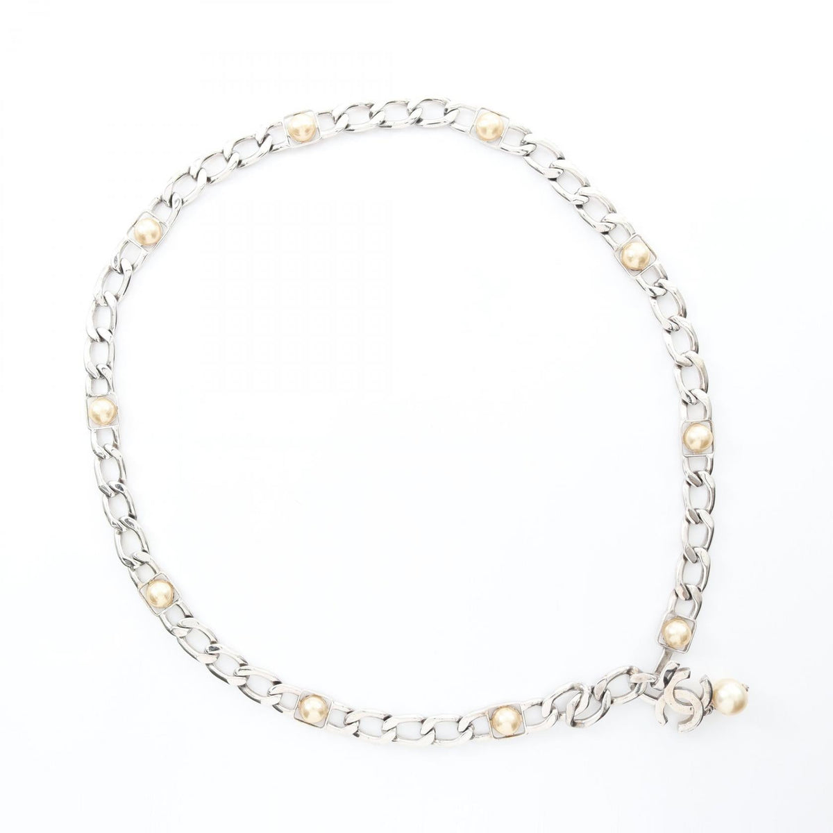 Chanel Coco Mark Metal Faux Pearl Belt