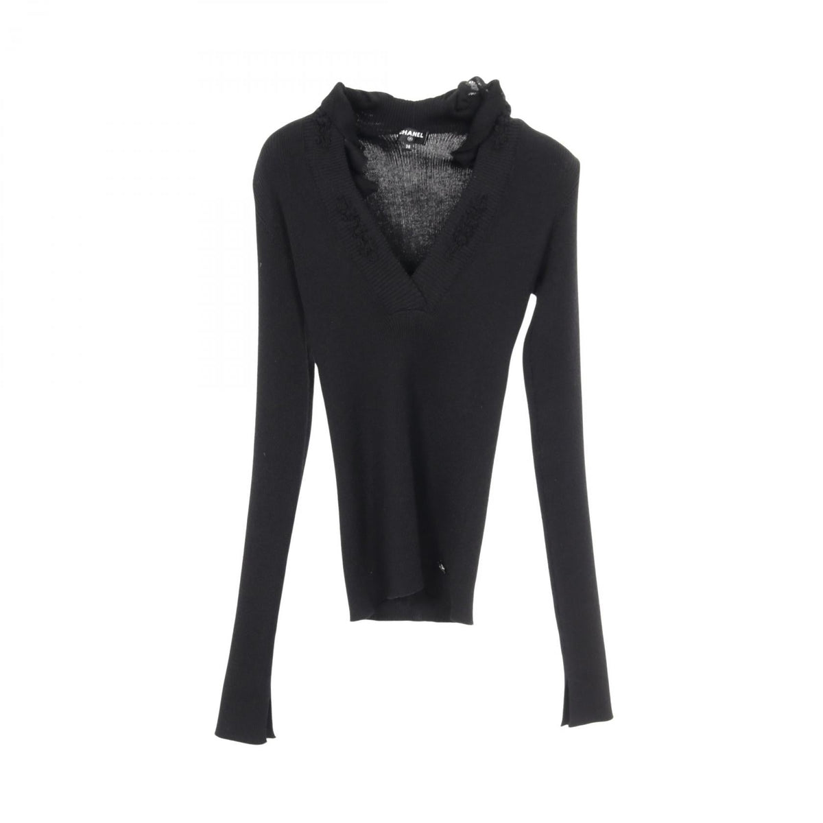 Chanel Frill Cashmere Polyester Knitwear