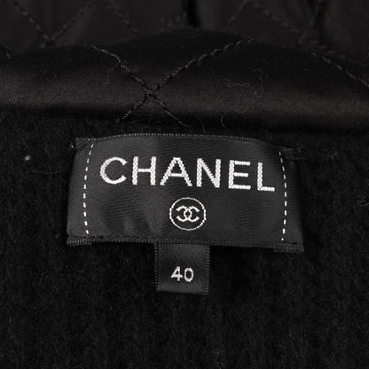 Chanel Coco Mark Zipper Matelassé Quilting Wool Cashmere Knit Outerwear