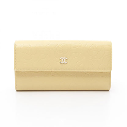 Chanel Camellia Grained Calfskin Long Wallet