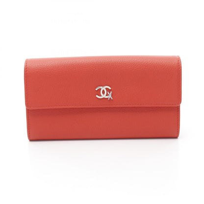 Chanel Coco Mark Ski Motif Grained Calfskin Long Wallet