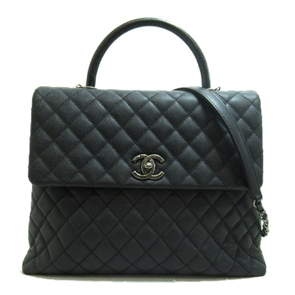 Chanel CC Caviar Top Handle Handbag Leather Crossbody Bag A92991 in Excellent condition