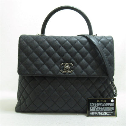 Chanel CC Caviar Top Handle Handbag Leather Crossbody Bag A92991 in Excellent condition