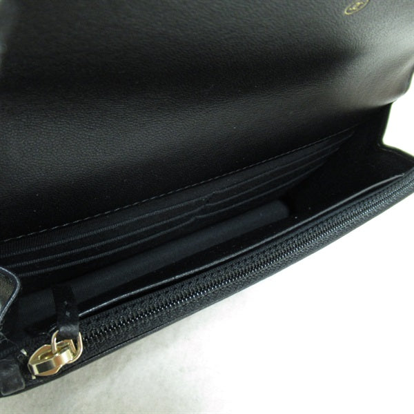 Chanel CC Quilted Leather Pearl Chain Flap Bag Leather Shoulder Bag in Good condition