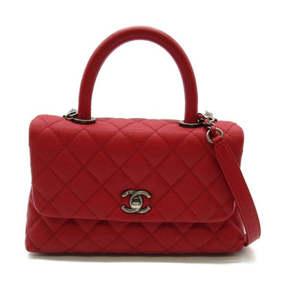 Chanel CC Quilted Caviar Handle Bag Leather Handbag in Good condition