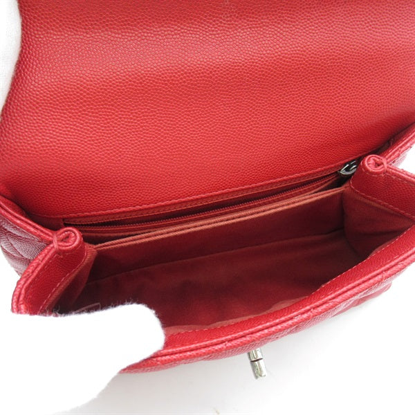 Chanel CC Quilted Caviar Handle Bag Leather Handbag in Good condition