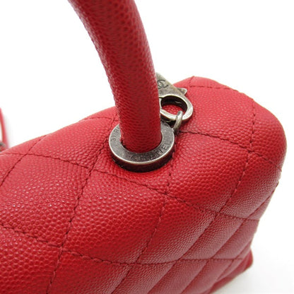 Chanel CC Quilted Caviar Handle Bag Leather Handbag in Good condition