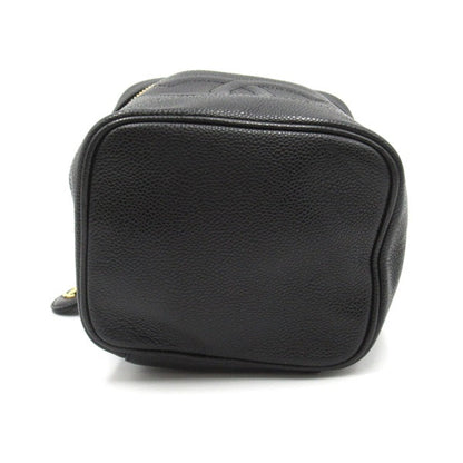 Chanel CC Caviar Vertical Vanity Case Leather Handbag in Good condition