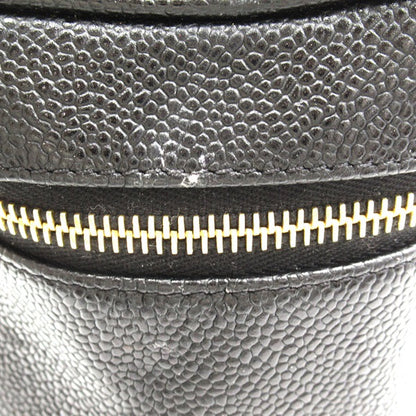 Chanel CC Caviar Vertical Vanity Case Leather Handbag in Good condition