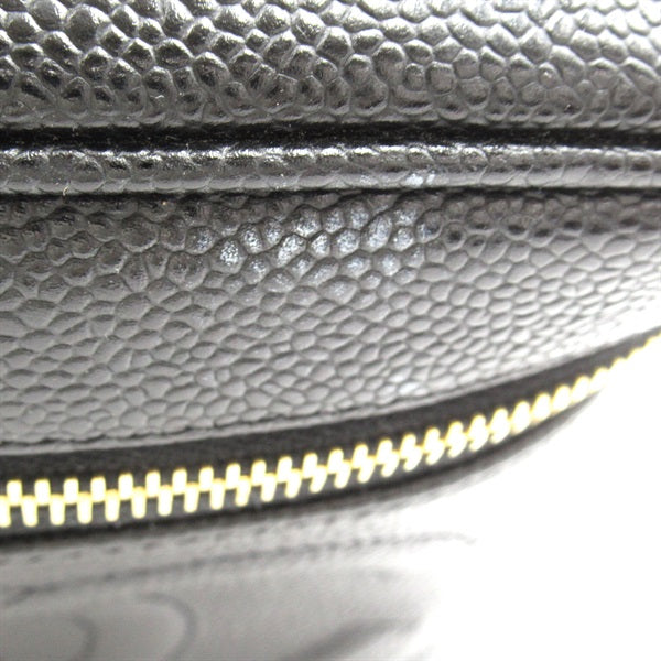 Chanel CC Caviar Vertical Vanity Case Leather Handbag in Good condition