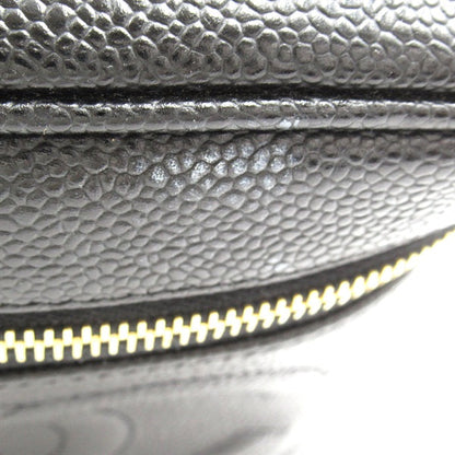 Chanel CC Caviar Vertical Vanity Case Leather Handbag in Good condition