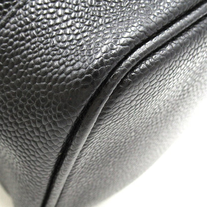 Chanel CC Caviar Vertical Vanity Case Leather Handbag in Good condition