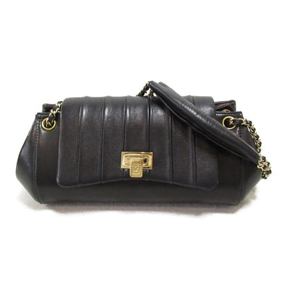 Chanel Mademoiselle Accordion Flap Bag Leather Shoulder Bag in Excellent condition