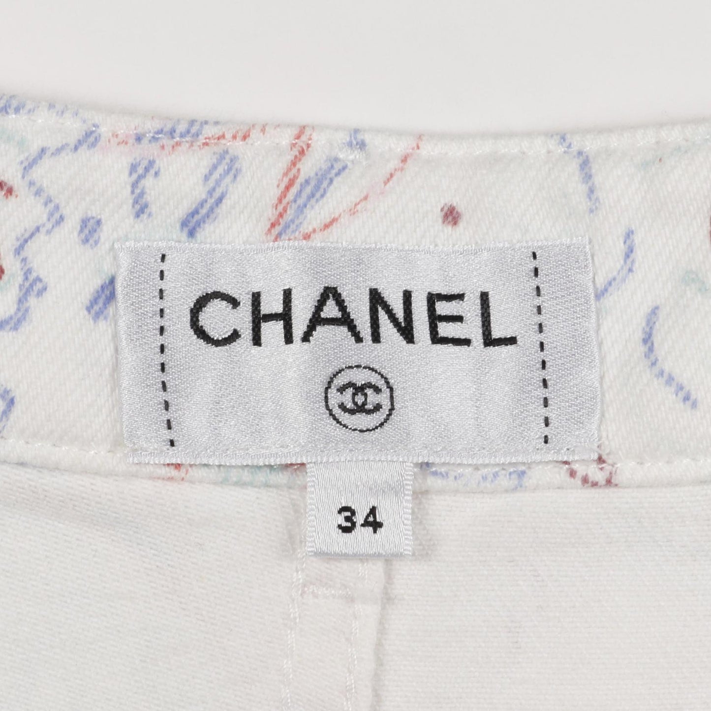 Chanel Marine Print Cotton Denim Pants