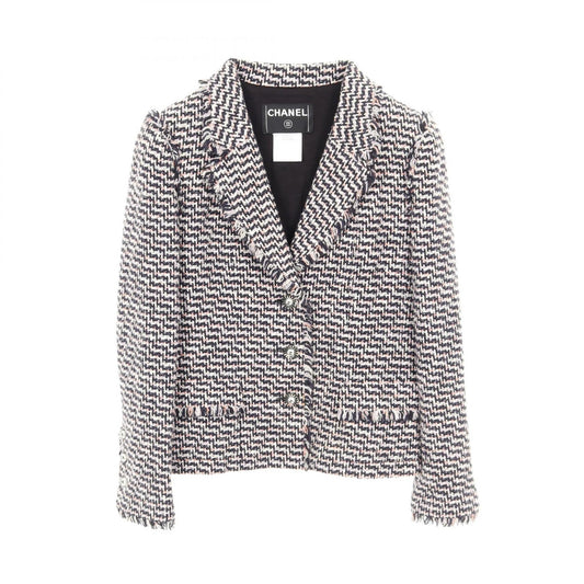 Chanel Coco Mark Button Silk Cotton Rayon Tweed Outerwear