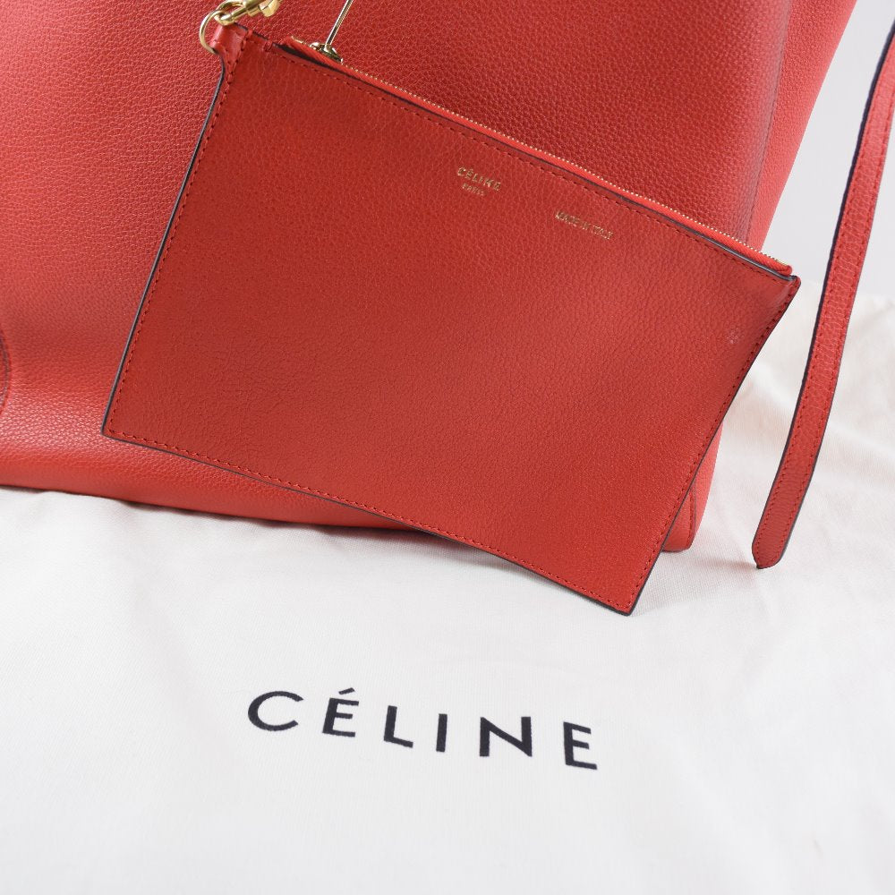 CELINE Tote Bag 175543 YNF 27SX Calfskin Red With porch Hippo phantom Women Used